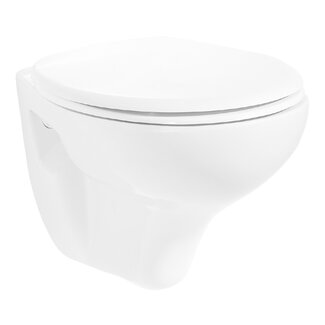 Hangtoilet met Toiletzitting – Wit – Soft-Close & Inox Scharnieren