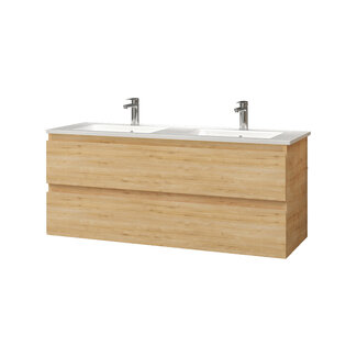 Aloni Sally badkamermeubel 120 cm safir met dubbele witte wastafel
