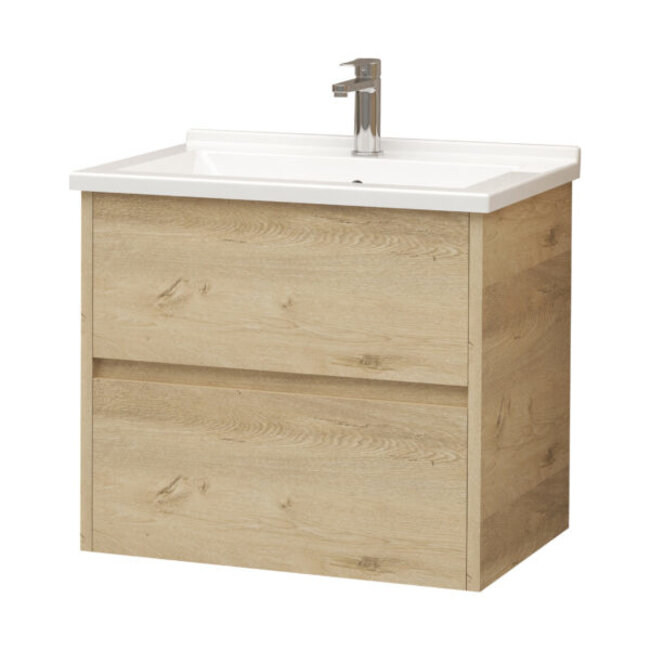 Aloni Hayat badkamermeubel 60 cm eiken met wastafel