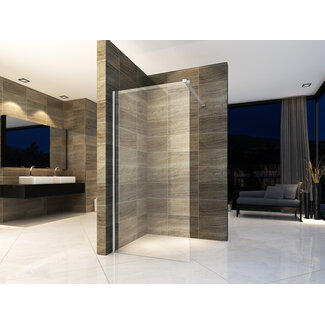 Aloni Inloopdouche Crystal 90 x 200 cm, 8 mm helder glas met chroom profiel