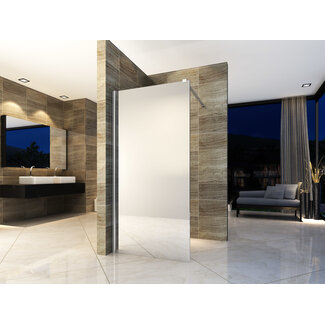 Aloni Inloopdouche 90 x 200 cm, 8 mm spiegelglas met chroom profiel