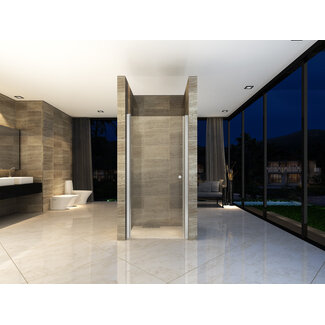 Aloni Douchedeur nisdeur 100 x 190 cm, 6 mm antikalkglas met chroom profiel
