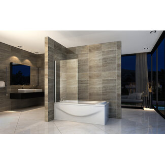 Badwand 70 × 140 cm – 6 mm Veiligheidsglas - Chroom