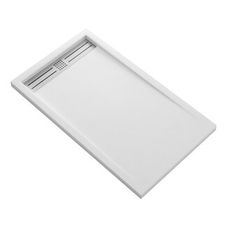 Aloni Douchebak Aloni Elite Flat 140 x 90 x 3 cm composietsteen wit