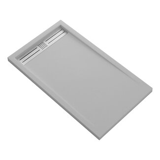Aloni Douchebak Aloni Elite Flat 160 x 90 x 3 cm composietsteen grijs