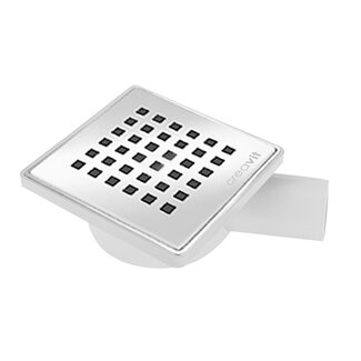 Vloersifon 15 x 15 cm PVC met inox rooster en horizontale uitgang
