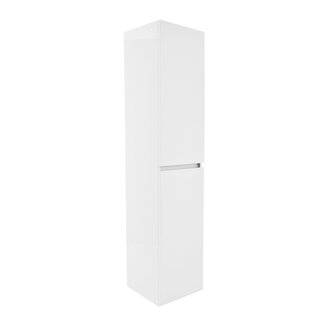 Kolomkast 160 cm glans wit met aluminium greeplijst