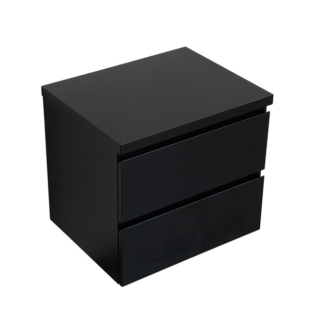 Badkamermeubel met Topblad voor Waskom 60cm - Mat Zwart