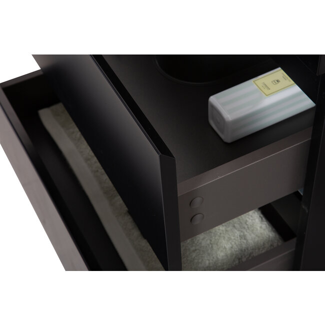 Badkamermeubel met Topblad voor Waskom 60cm - Mat Zwart