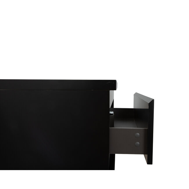 Aloni Sally badkamermeubel 80 cm mat zwart met topblad voor waskom