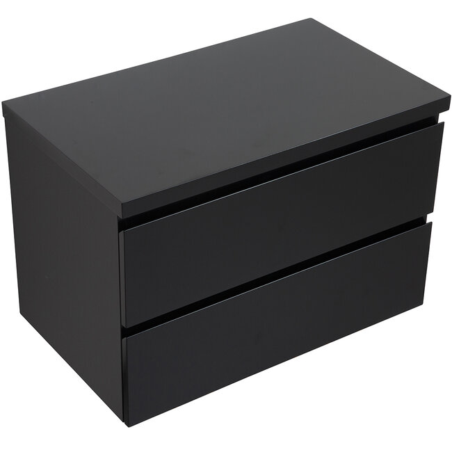 Badkamermeubel met Topblad voor Waskom - 80 cm - Mat Zwart