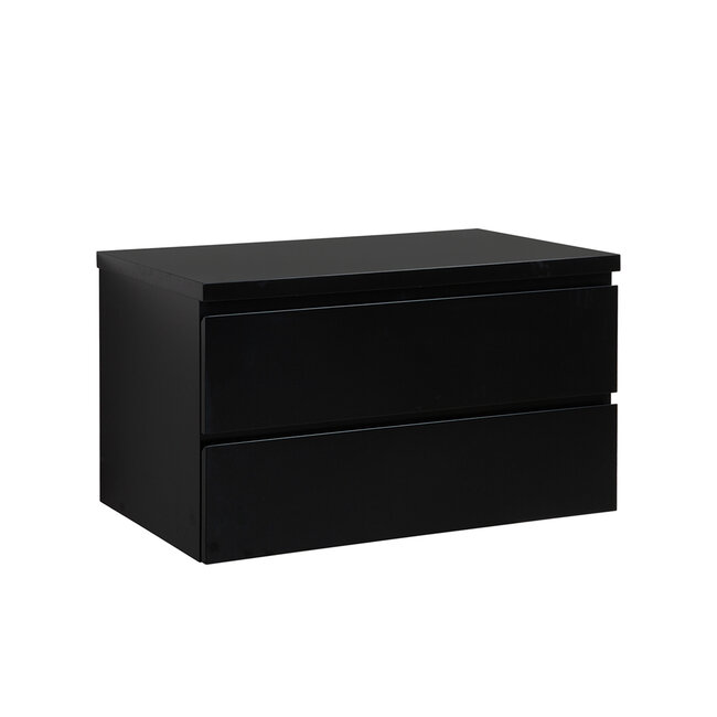 Badkamermeubel met Topblad voor Waskom 100cm - Mat Zwart