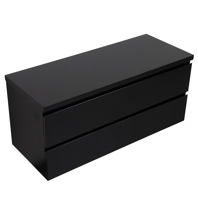 Badkamermeubel met Topblad voor Waskom 120cm - Mat Zwart