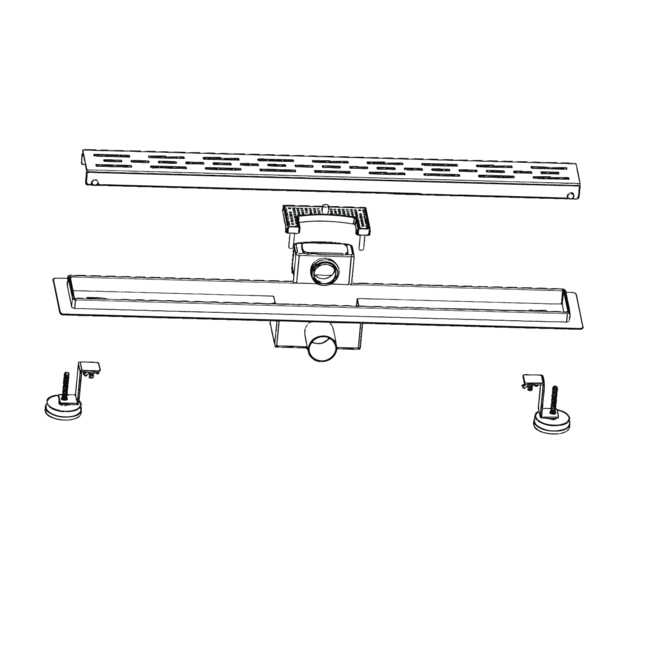 Douchegoot Gunmetal Grijs Compleet - 50 cm