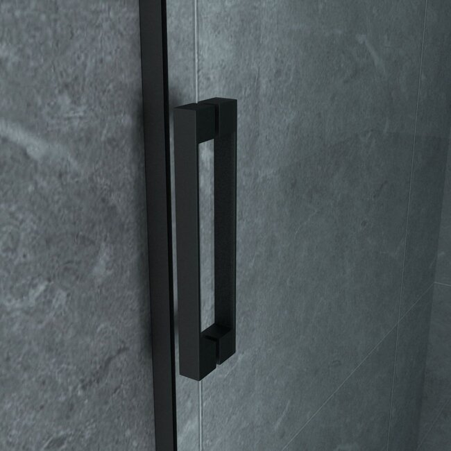 Schuifdeur - 8 mm Mat zwart 120x200cm