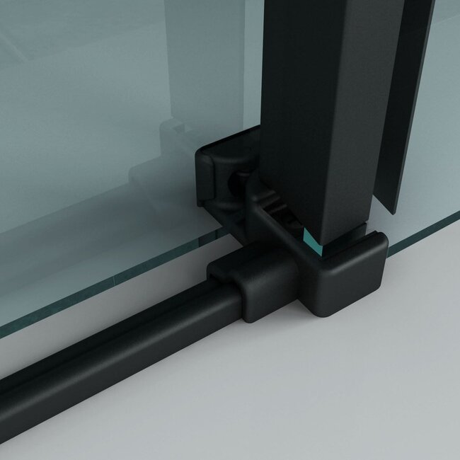 Schuifdeur - 8 mm Mat zwart 120x200cm