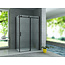 Aloni Douchecabine 80 x 120 cm met schuifdeur en zijwand, 8 mm helder glas met mat zwart profiel