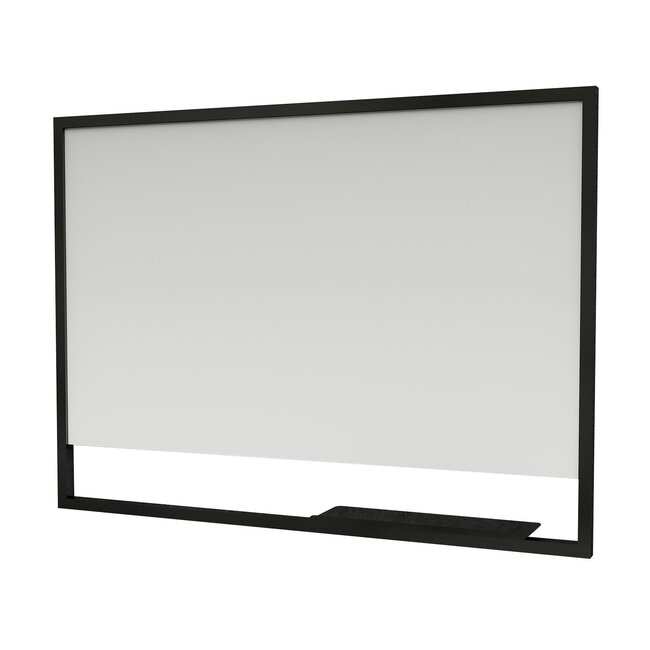 Aloni Sharp badkamermeubelset 100 cm noot met wastafel, spiegel en kolomkast