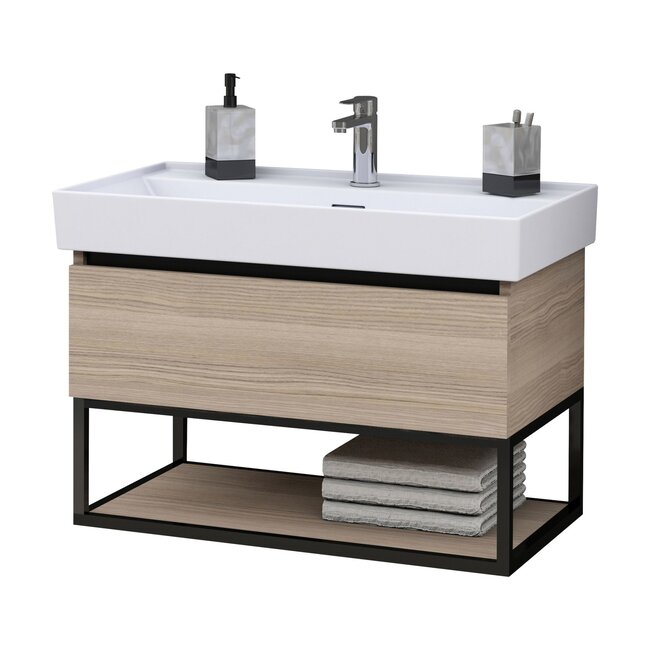 Badkamermeubel Sharp 80cm Complete Set - Noot