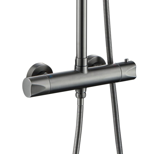 Thermostatische Opbouw Regendoucheset – Gunmetal PVD