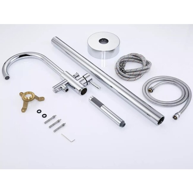 Vrijstaande Badmengkraan Eenhendel Chroom