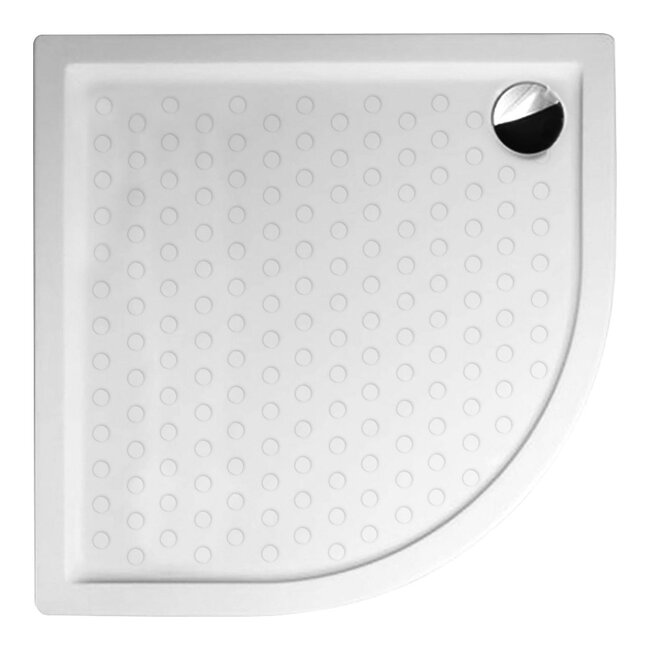 Kwartronde Acryl Douchebak 80x80x15cm Wit