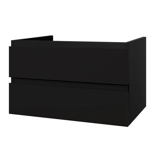 Aloni Sally badkamermeubel 100 cm mat zwart met keramische wastafel