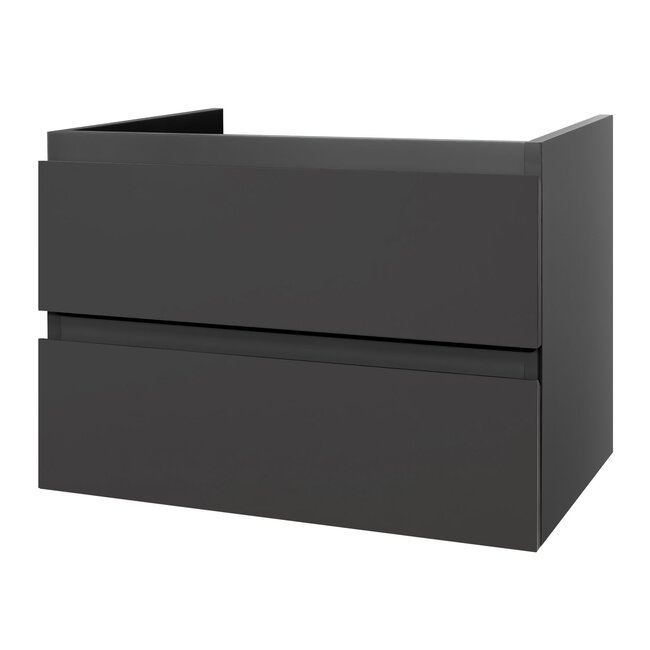 Badkamermeubelset 80 cm – Mat Grijs Onderkast + Keramische Wastafel