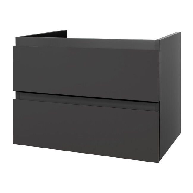 Badkamermeubelset 60 cm – Mat Grijs Onderkast + Keramische Wastafel