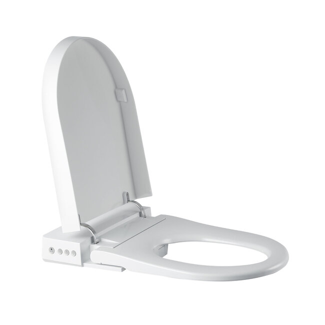Randloos Smart Douche-WC met Verborgen Bevestiging – Verwarmde Zitting, Föhn & Afstandsbediening – Glans Wit