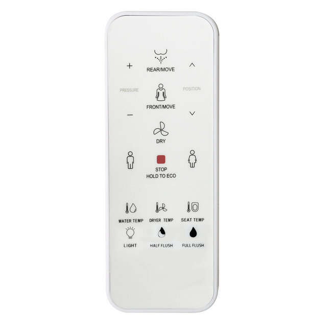 Randloos Smart Douche-WC met Verborgen Bevestiging – Verwarmde Zitting, Föhn & Afstandsbediening – Glans Wit