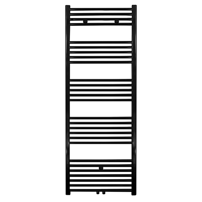 Handdoek Radiator met Midden Aansluiting - 721 Watt - 1600 x 500 mm - Geborsteld Mat Zwart