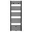 Handdoek Radiator met Midden Aansluiting - 721 Watt - 1600 x 500 mm - Geborsteld Mat Zwart