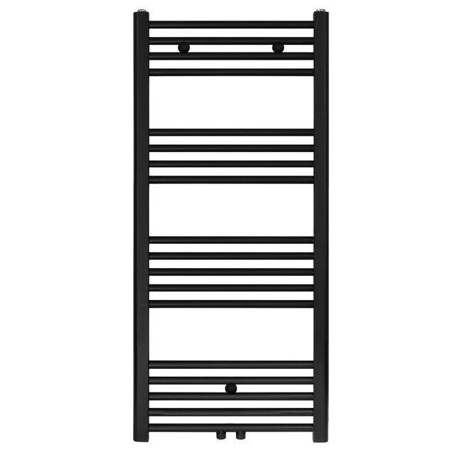 Handdoek Radiator met Midden Aansluiting - 537 Watt - 1200 x 500 mm - Geborsteld Mat Zwart