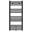 Handdoek Radiator met Midden Aansluiting - 537 Watt - 1200 x 500 mm - Geborsteld Mat Zwart