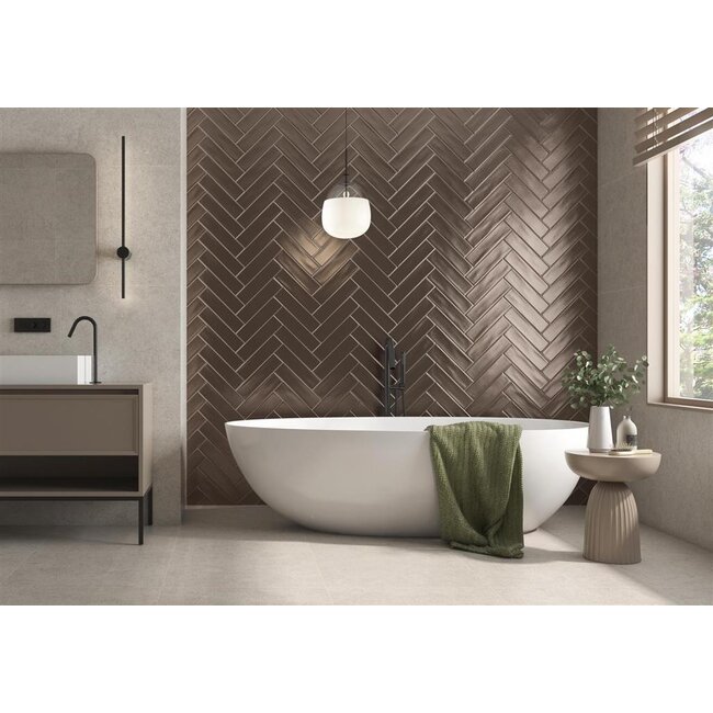 Pamesa Aurea Wandtegel - 7,5 x 30 cm - Bronze Matt