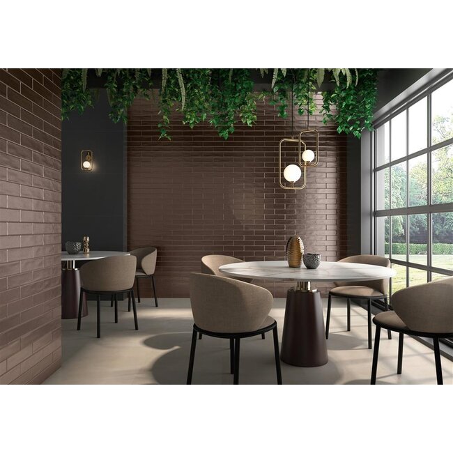 Pamesa Aurea Wandtegel - 7,5 x 30 cm - Bronze Matt