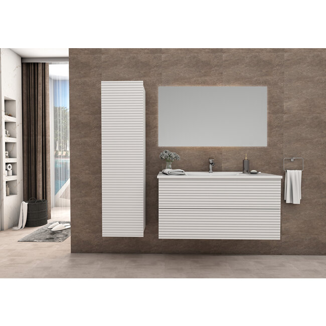 Elite Onderkast met Horizontale Reliëf 80cm Mat Wit