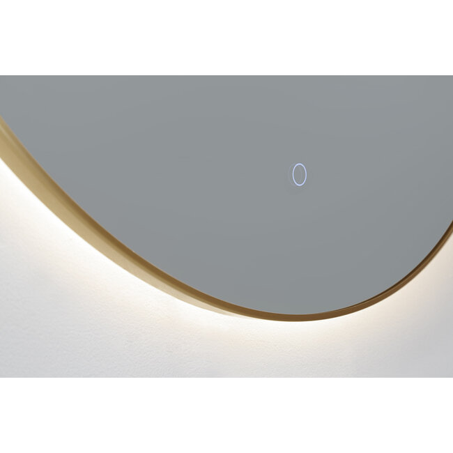 Spiegel Rond met LED Verlichting (3 Kleuren & Dimbaar) - 100 cm - Geborsteld Goud