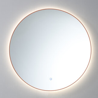 Spiegel Rond met LED Verlichting (3 Kleuren & Dimbaar) en Verwarming - 100 cm - Brons