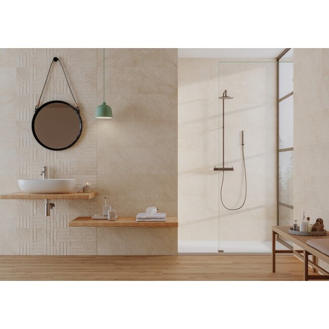 Formentor Vloer- en Wandtegel - 59,2 x 59,2 cm - Beige