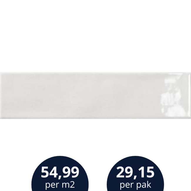 Harlequin Wandtegel - 7x28 cm - Bianco