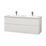 Aloni Hayat badkamermeubel 120 cm glans wit met dubbele wastafel