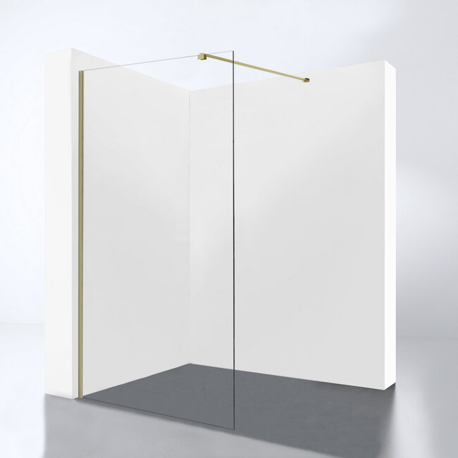 Inloopdouche Nancy 8 mm Glas met Mat Goud Profiel - 80 x 200 cm