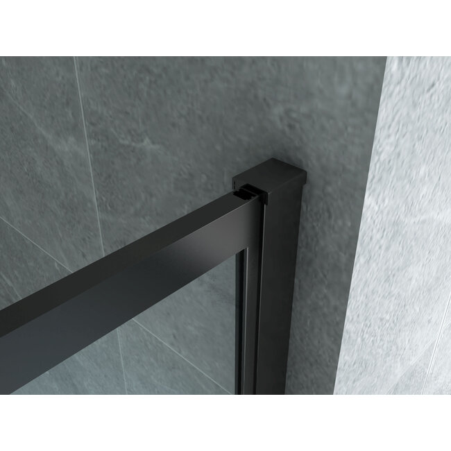 Inloopdouche 8mm Helder Glas met Mat Zwart Profiel - 80 x 200 cm
