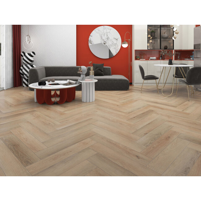 Eternity Visgraat Klik PVC met Geïntegreerde Ondervloer