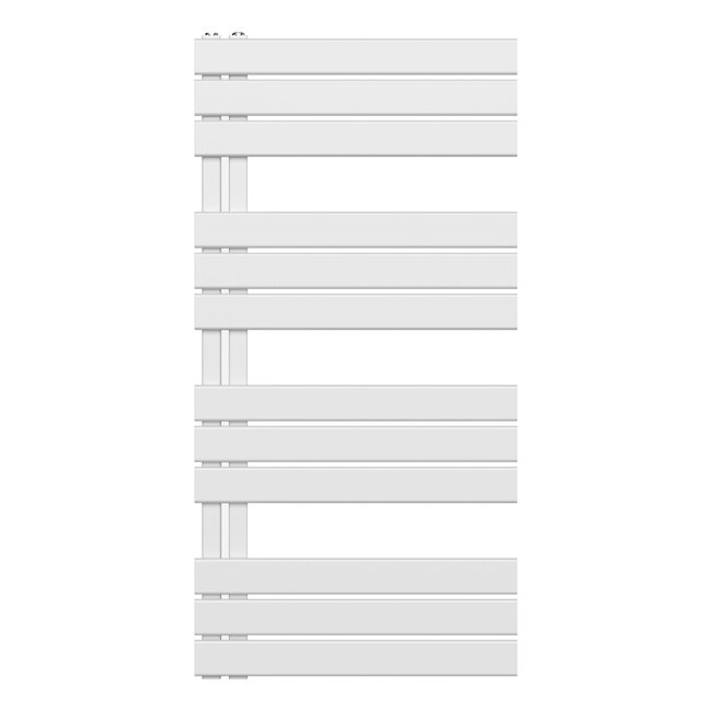 Handdoek Radiator met Aansluiting Links - 681 Watt - 1200 x 600 mm - Glans Wit