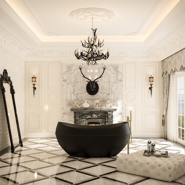 Adonis Vrijstaand Bad - 190x96x82 cm - Mat Zwart