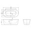 Vrijstaand bad Bianco Marble 179x85x60cm  - Mat wit