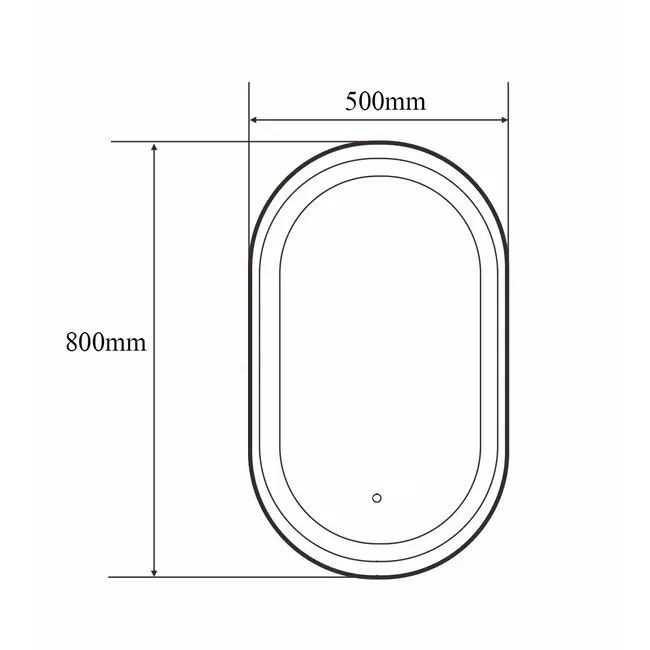 Spiegel Dortmund met Verlichting en Verwarming - 50x80 cm - Zwart